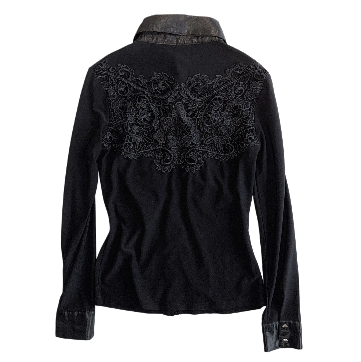 Black mesh lace shirt