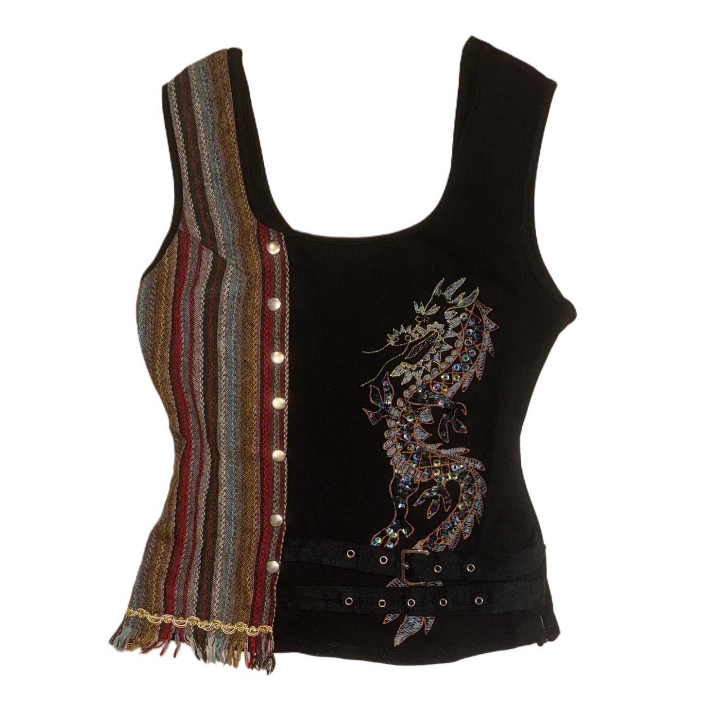 Embroidered dragon top