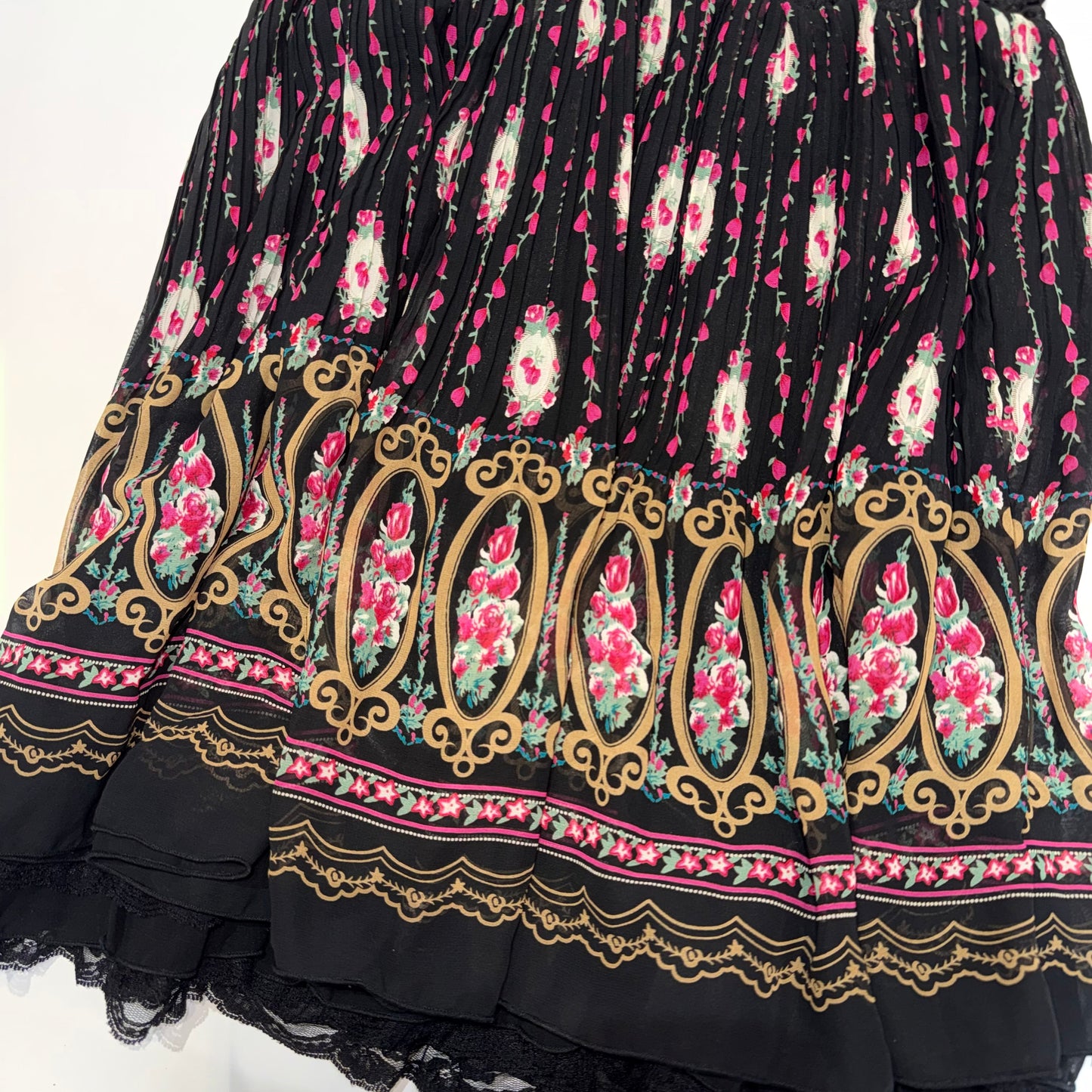 Axes black floral skirt