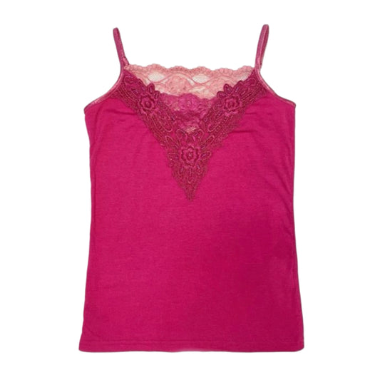 Pink lace tank