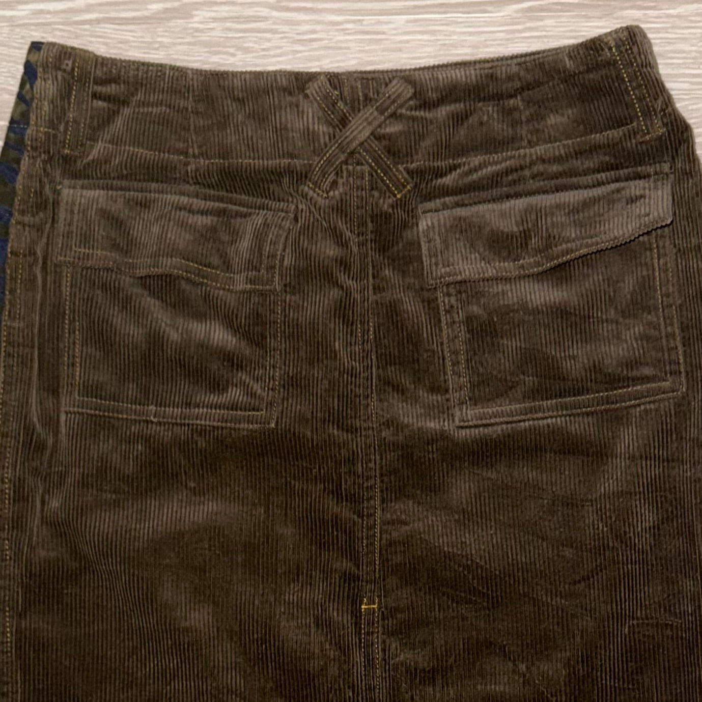 Brown navy zebra corduroy skirt