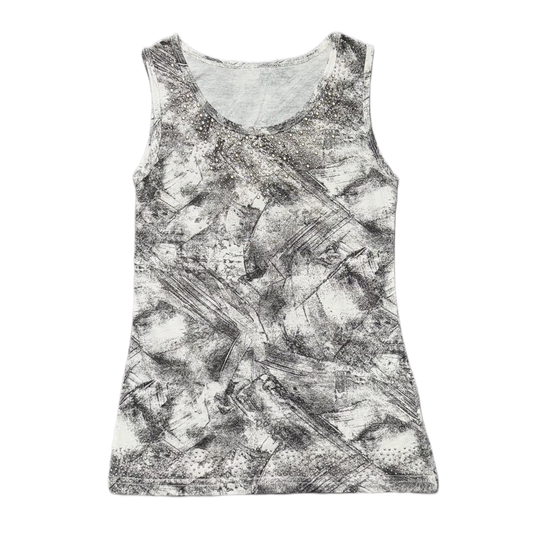 Grey rhinestones top