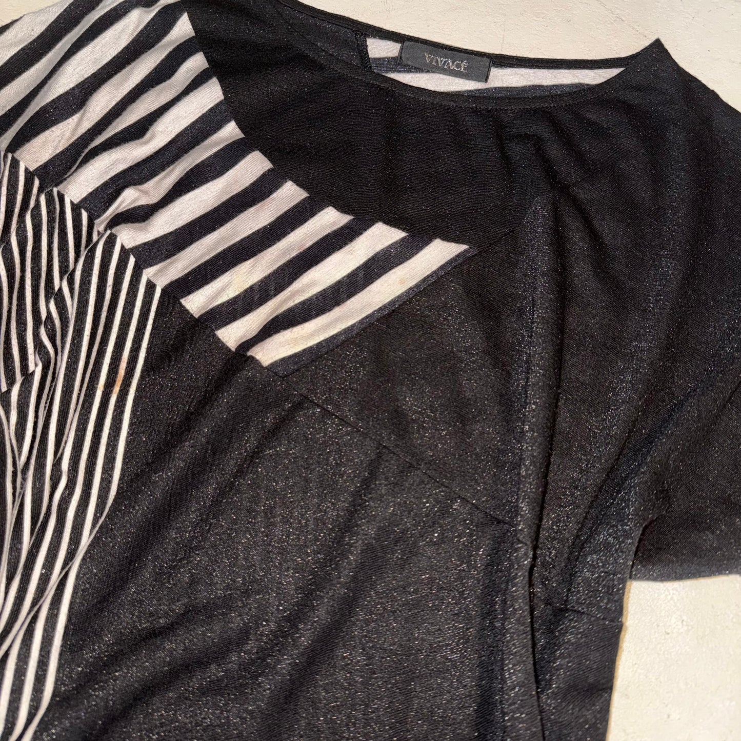Black white stripes oversized top