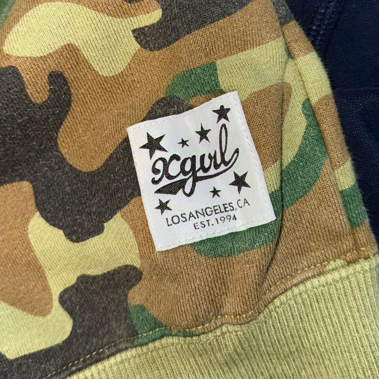 X-Girl camo star hoodie