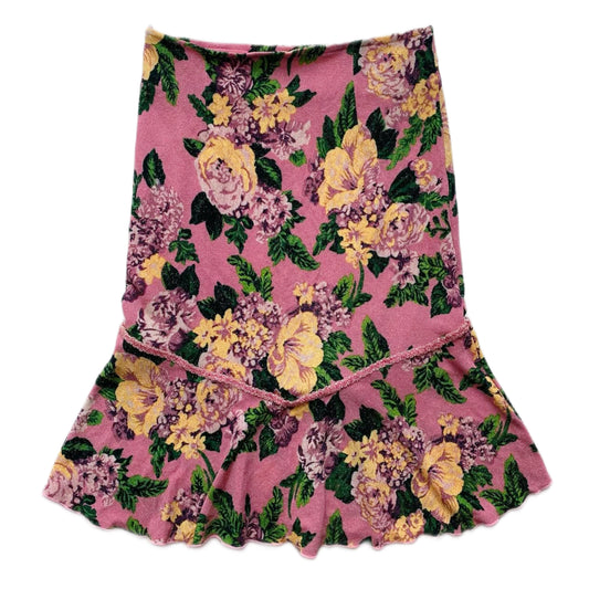 Pink floral glittering skirt