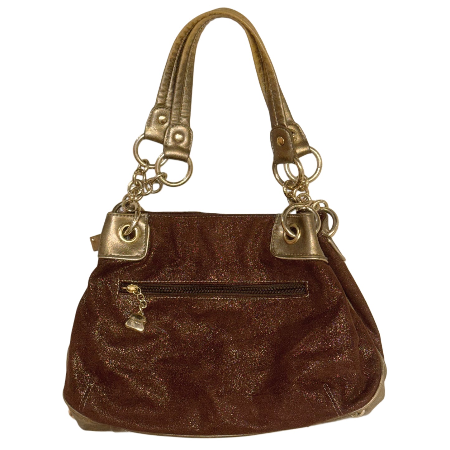 Kathy brown suede bag with keychain