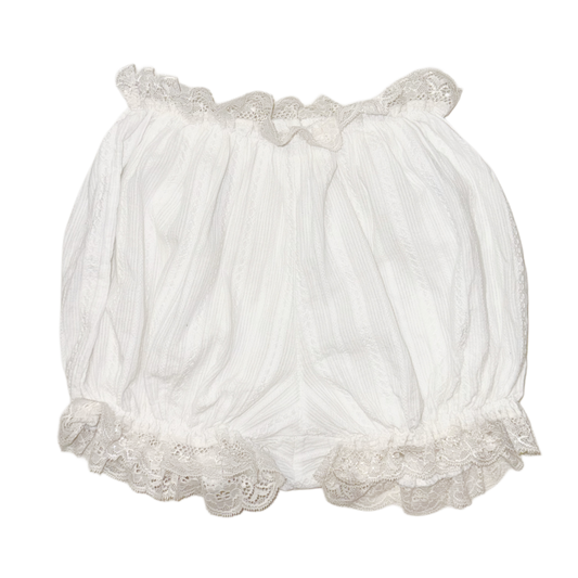 Ivory balloon lace shorts