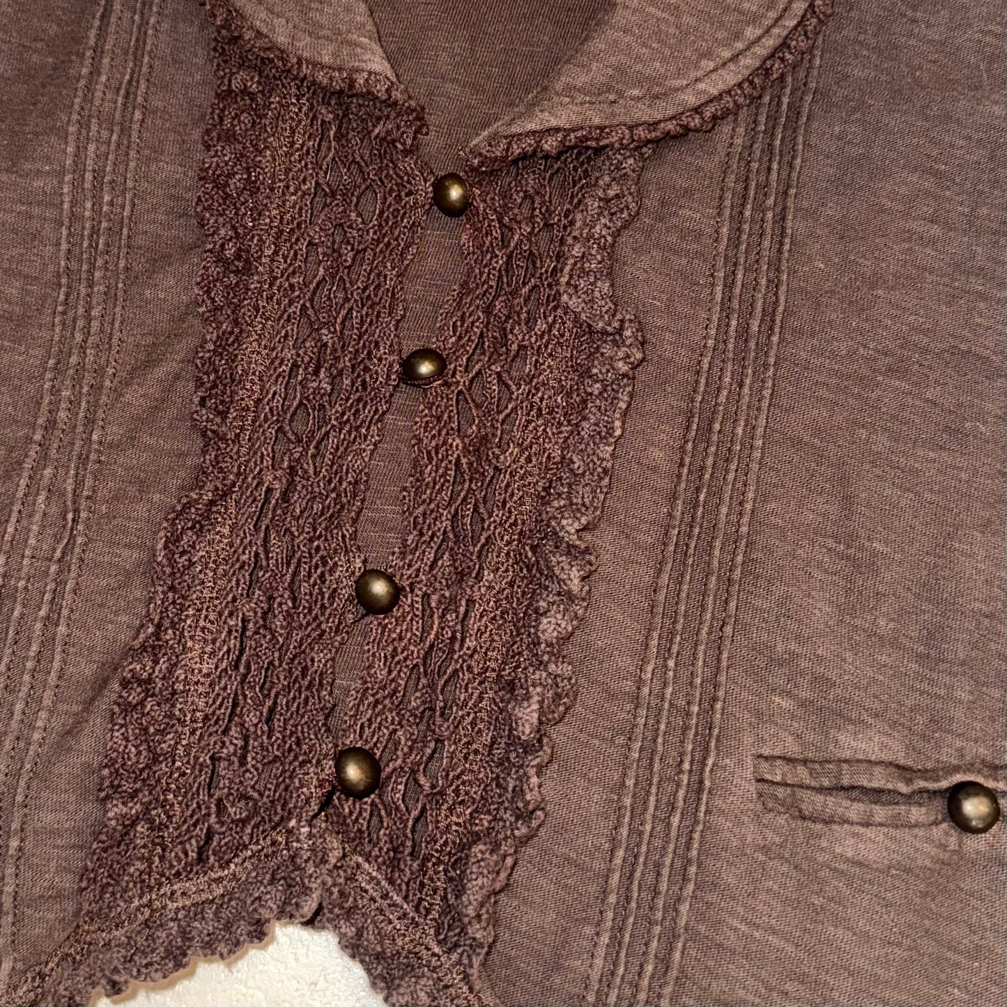 Brown lace vest