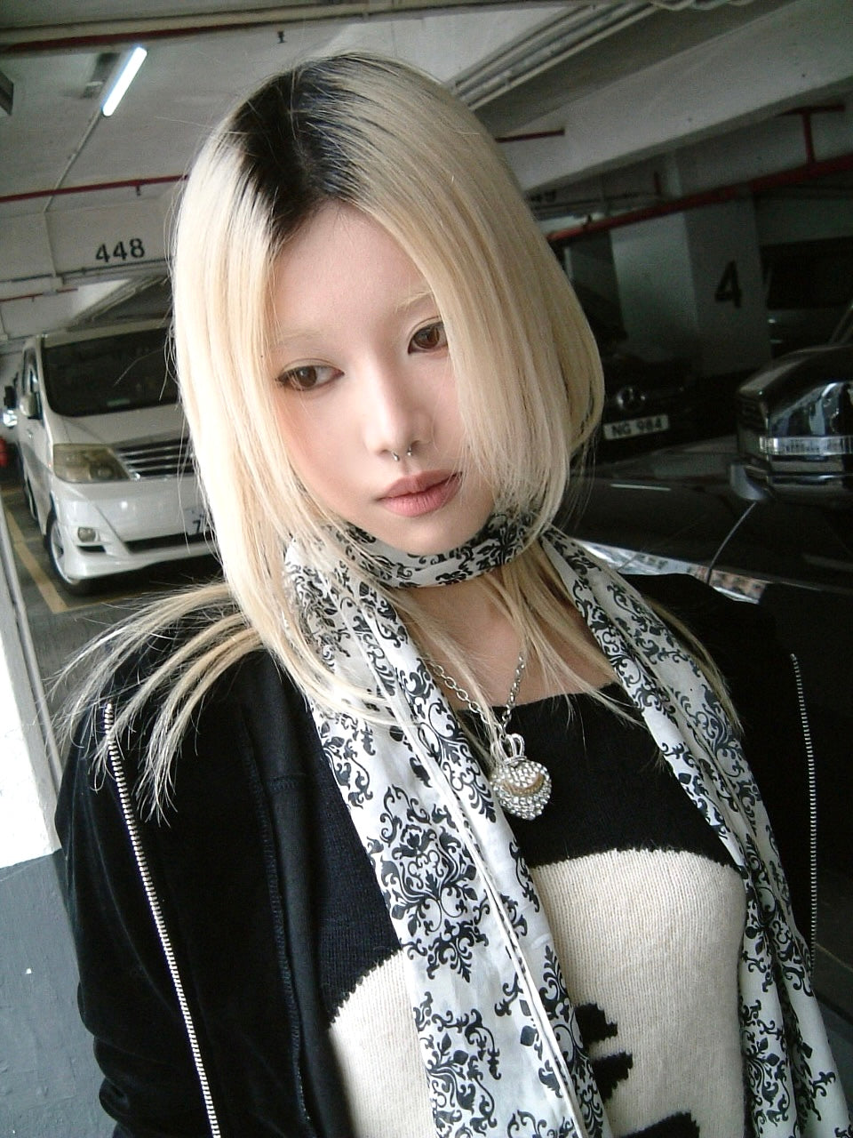 Smoking skull knit top