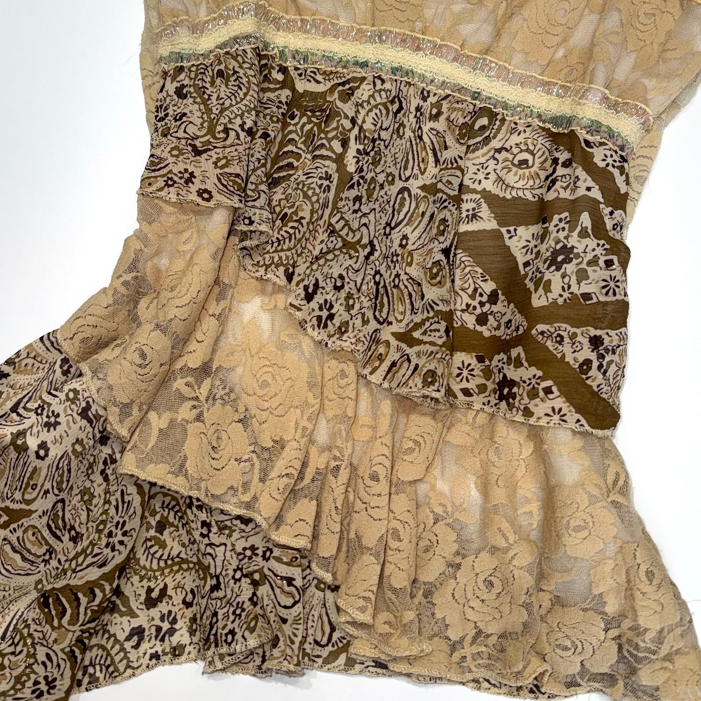 Beige lace paisley layered cami