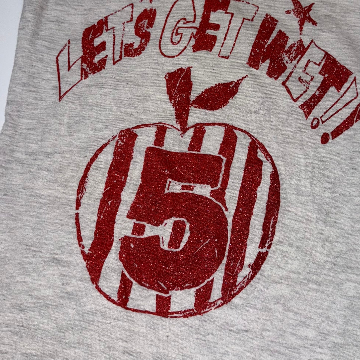 Let's get wet apple grey tee
