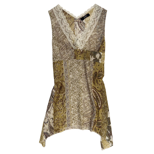 Paisley v-neck lace top