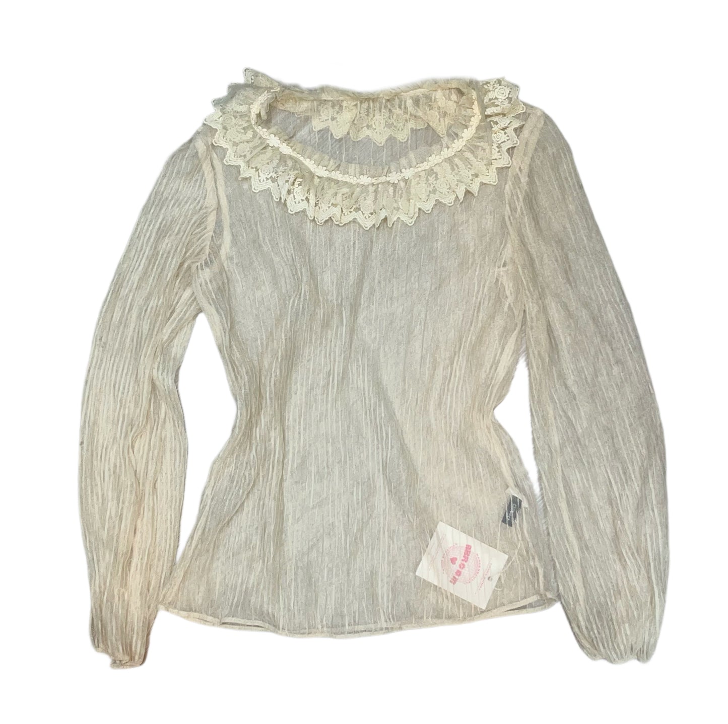 beige mesh long sleeve