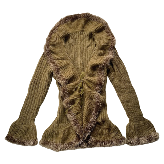 Brown knitted cardigan