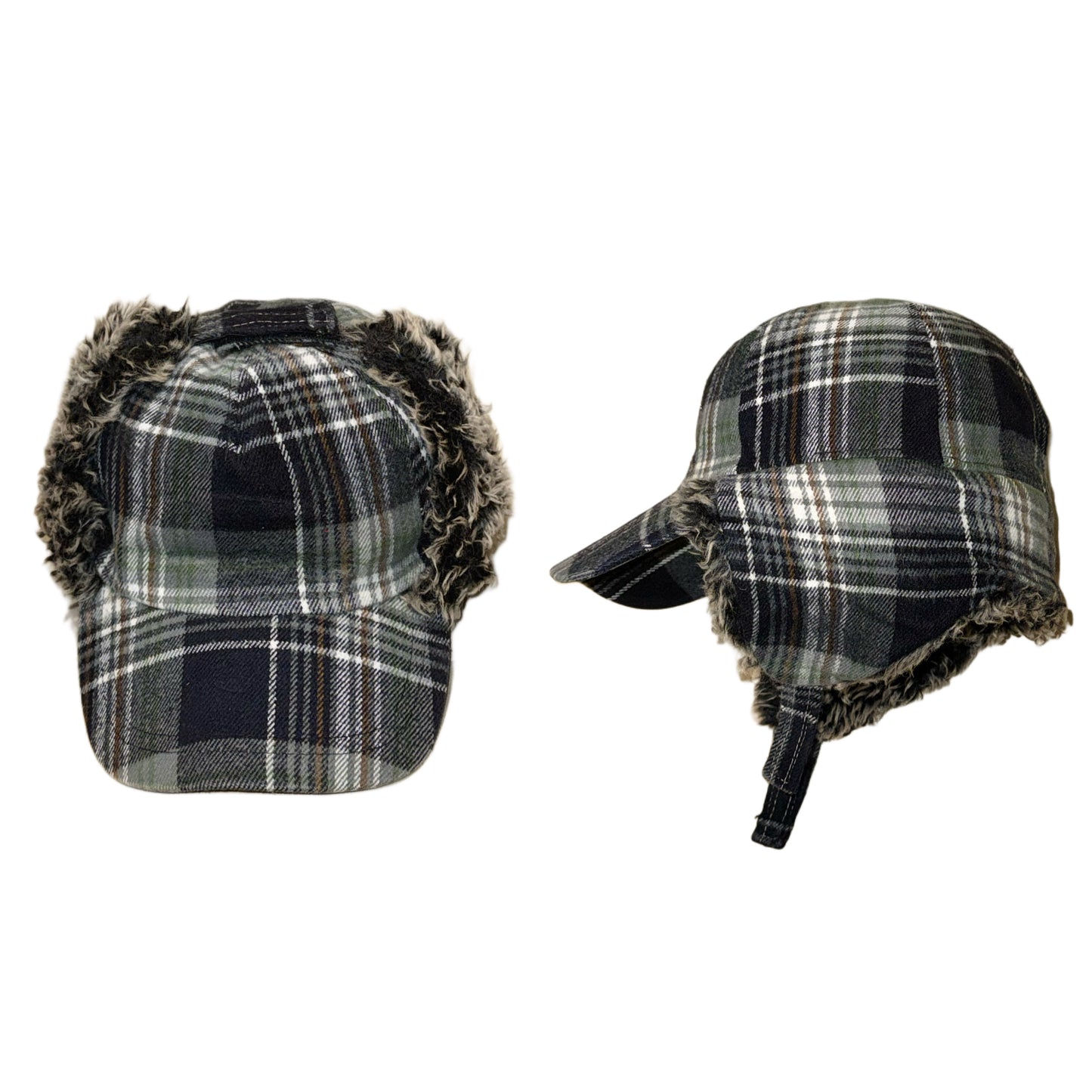 Checkered earflap cap