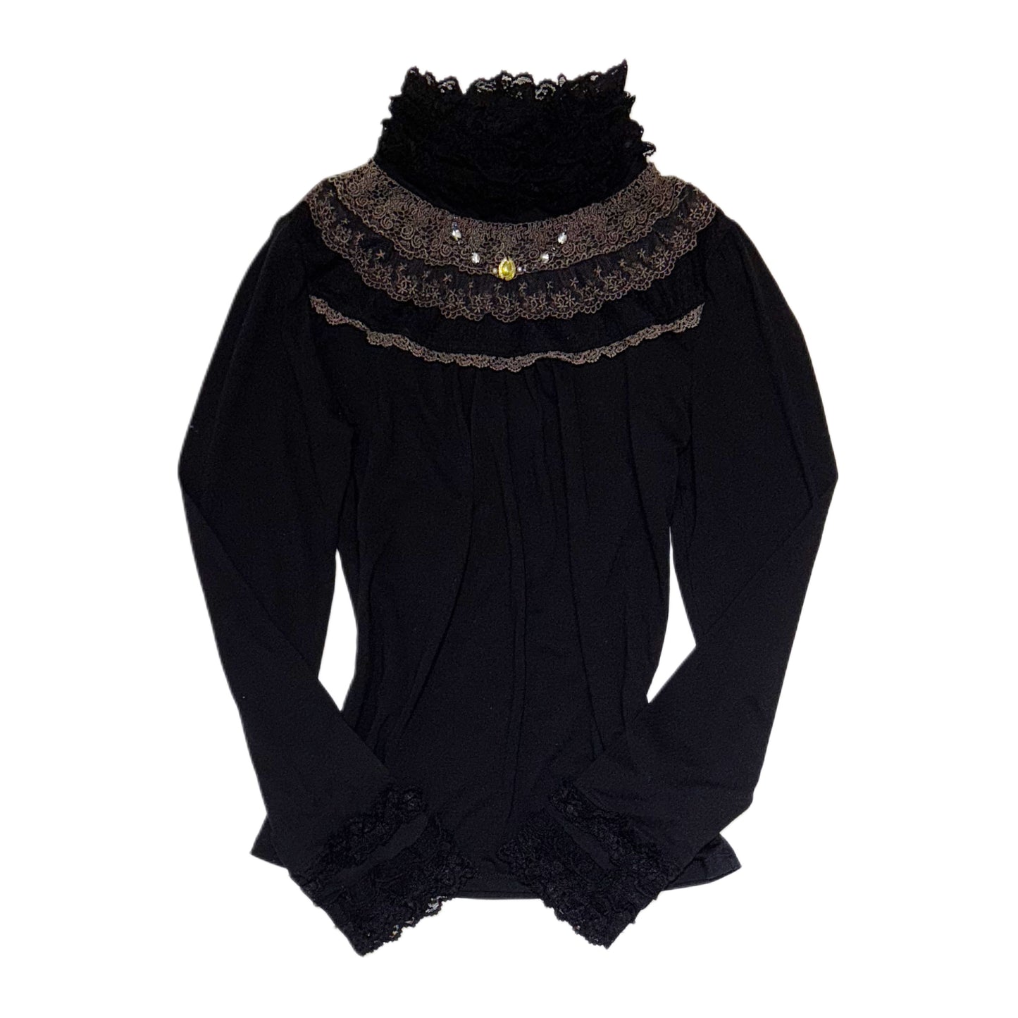 Axes black lace collar long sleeve