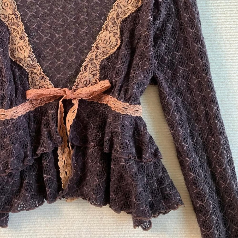 Rosa Cheri brown lace outer