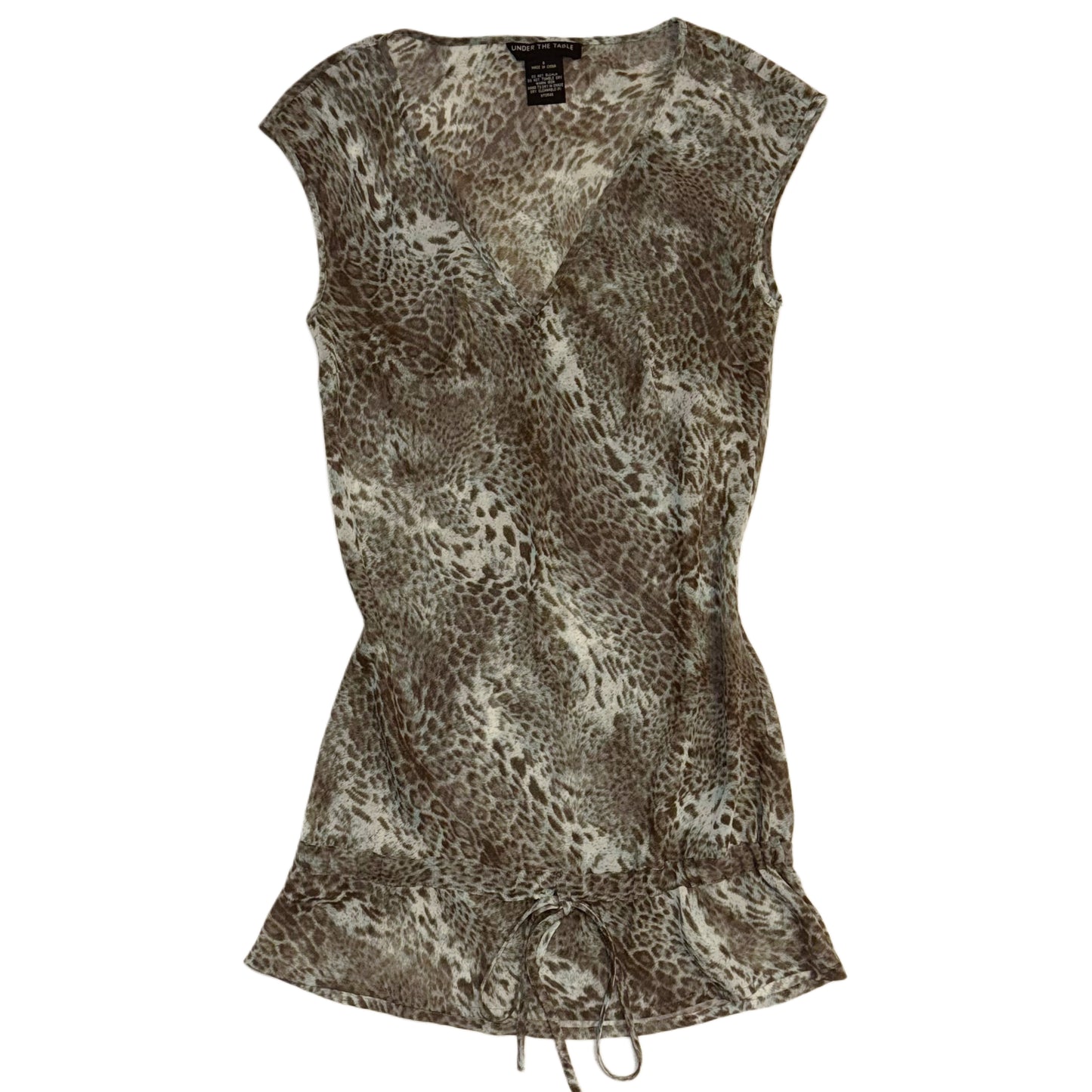 Cheetah sleeveless mesh blouse