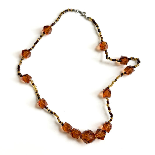 Brown beaded necklace