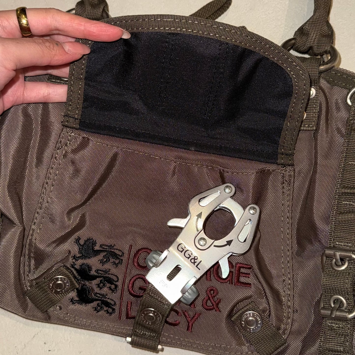 Brown GGL “Paradise Angel” shoulder bag