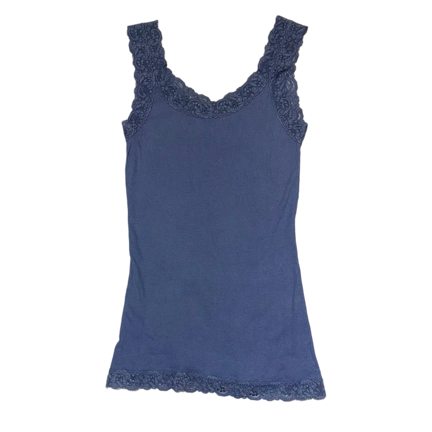 Blue lace trim tank