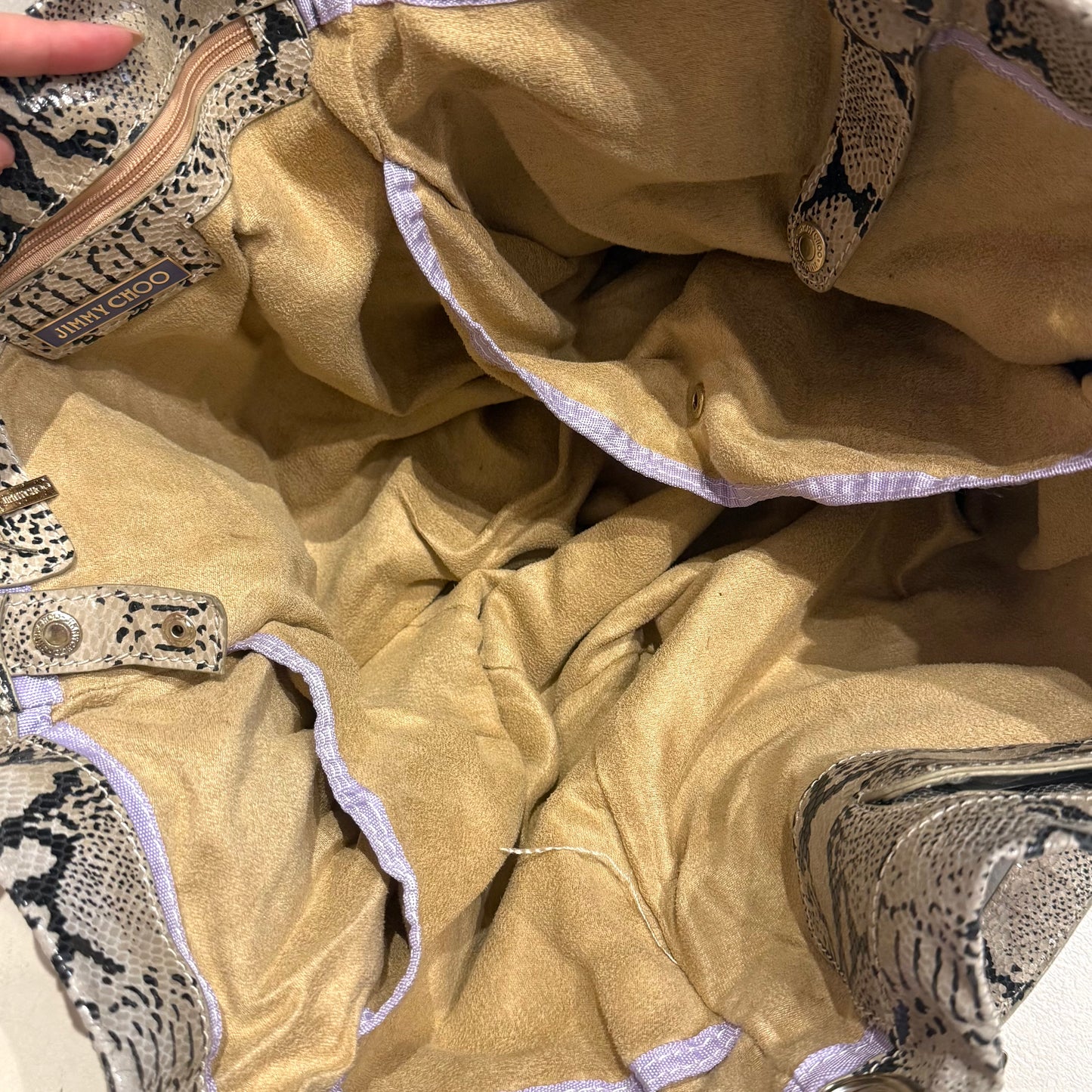 Jimmy Choo genuine python bag with dog-leash clips