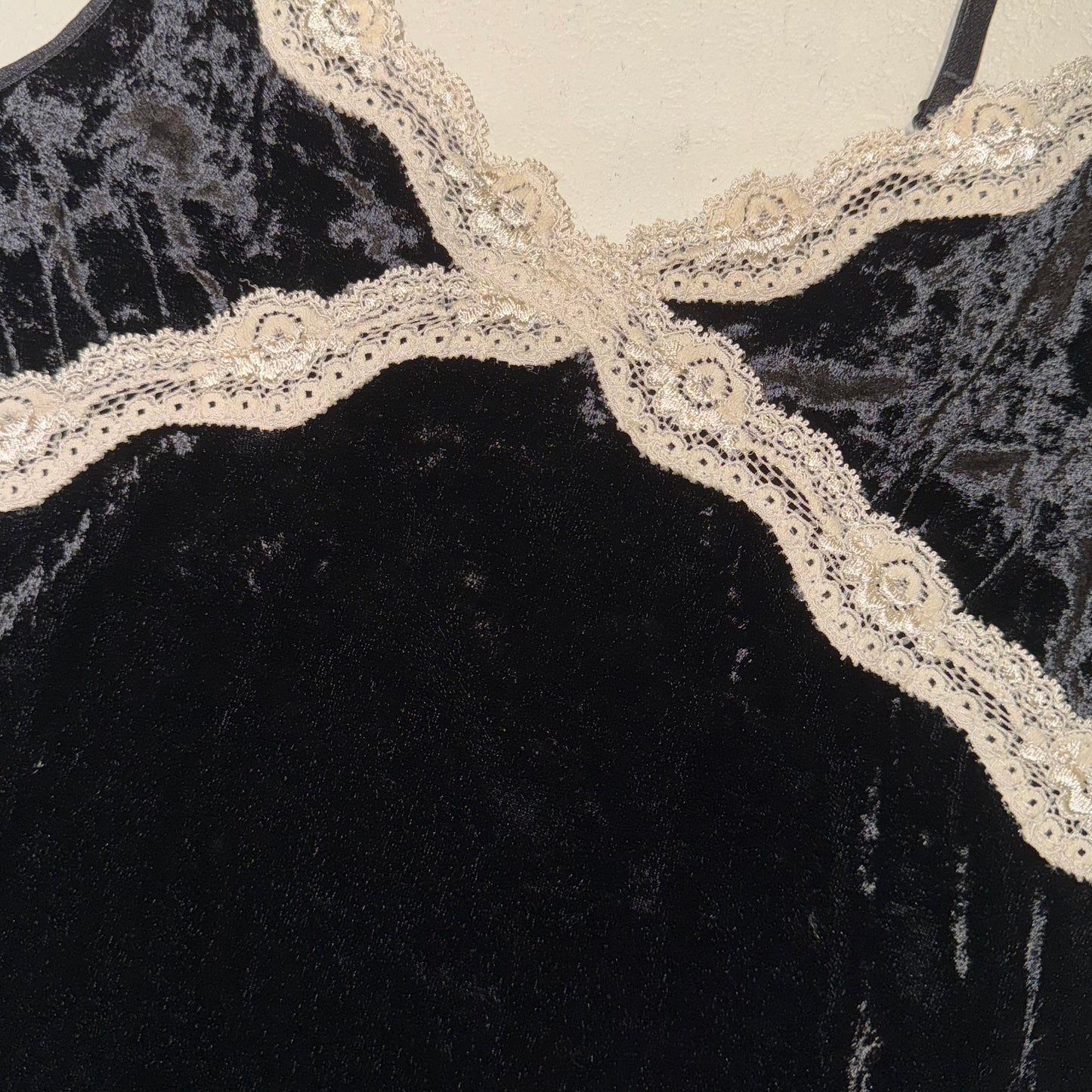 Black velvet lace tank