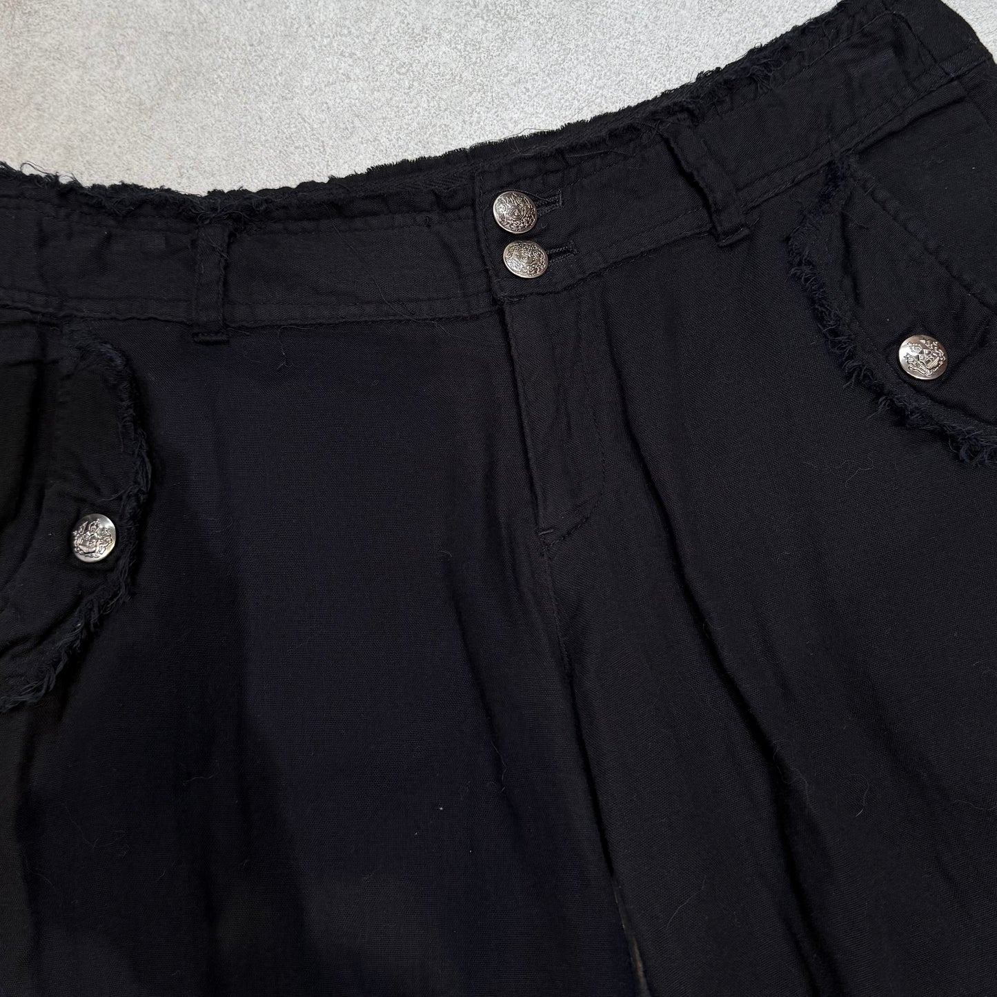 100% pure cotton black jorts