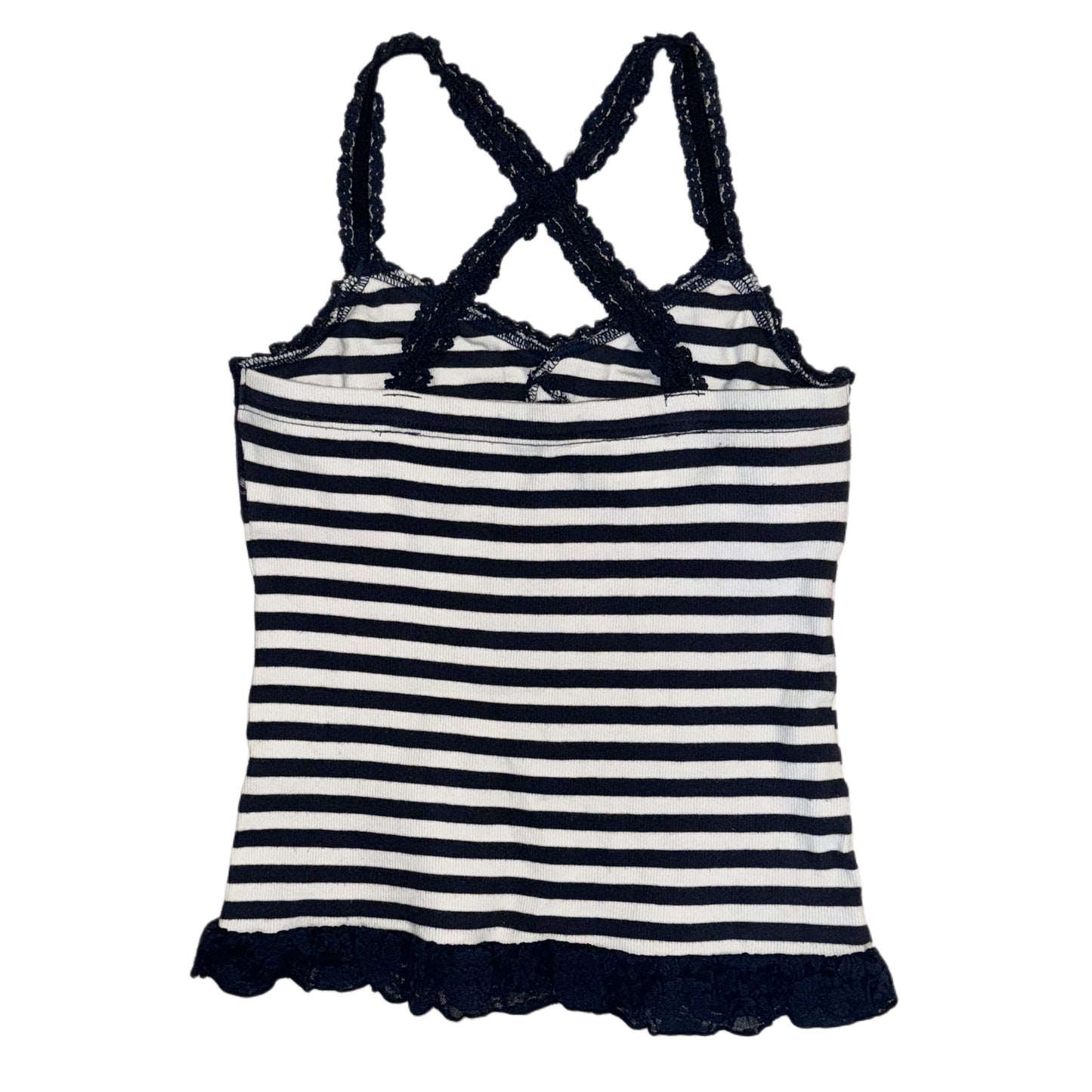 Cecil McBee navy strap lace trim tank