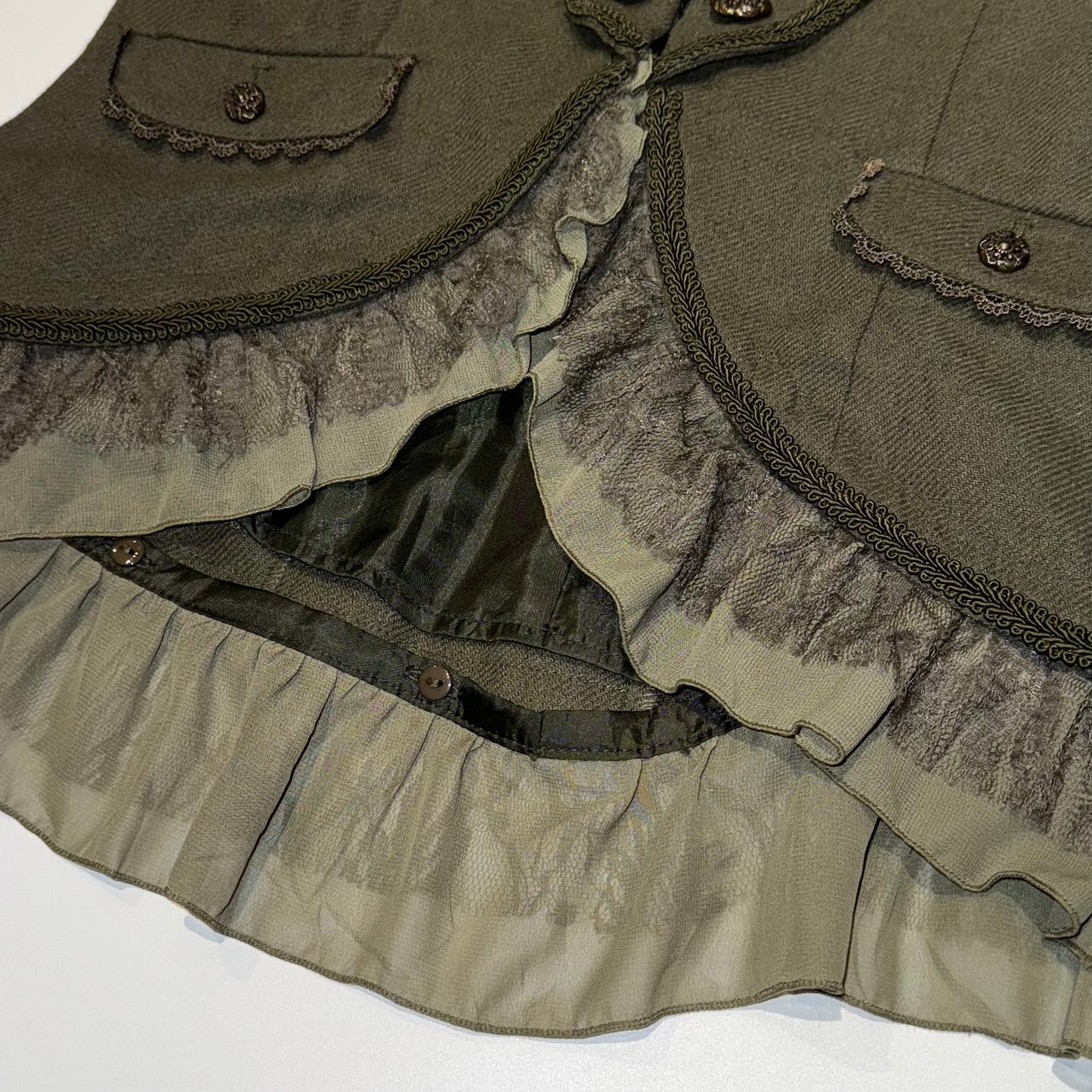 Axes green lace trim napoleon jacket