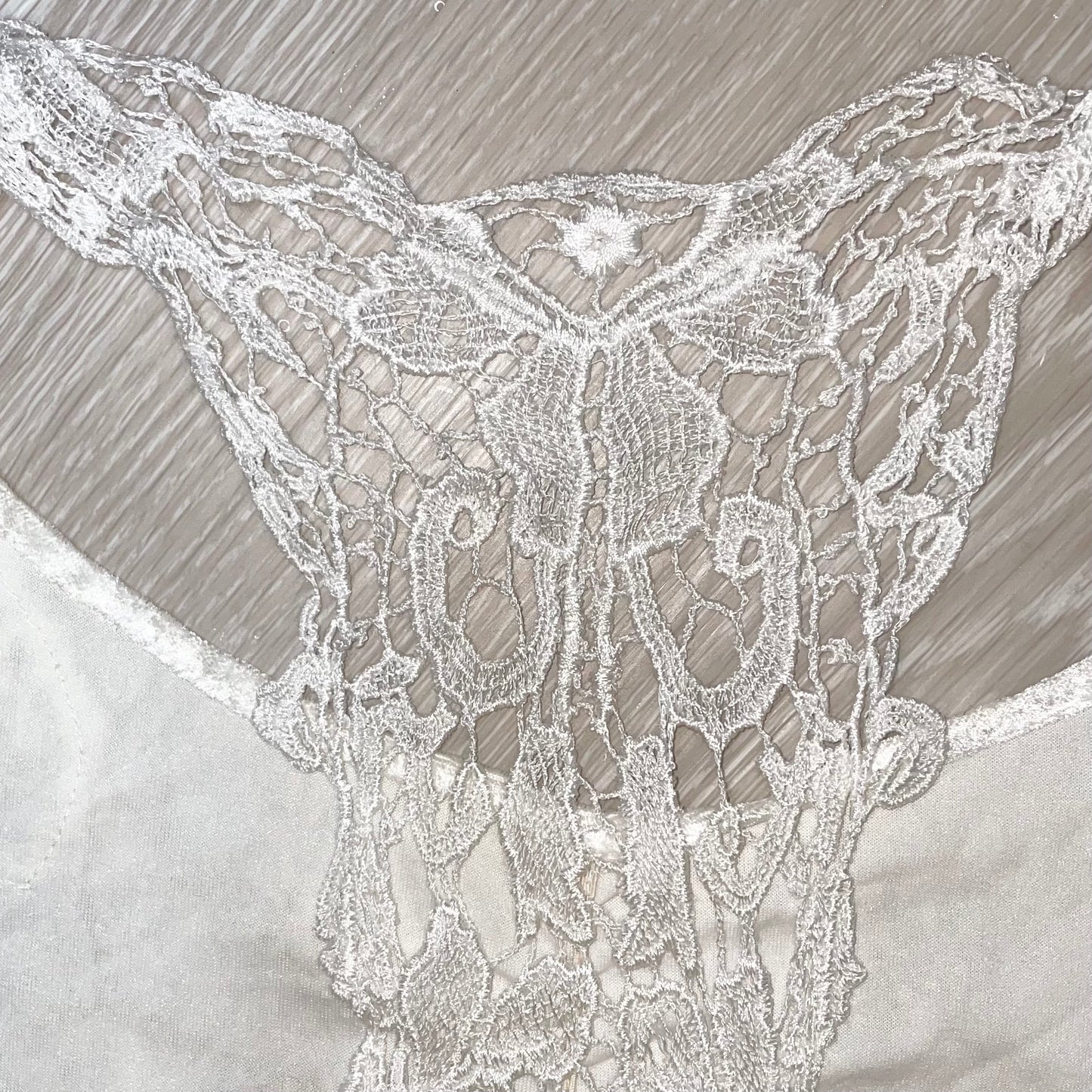 Butterfly white velvet lace top