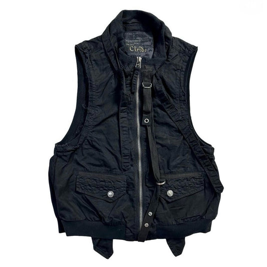 90s black zip vest