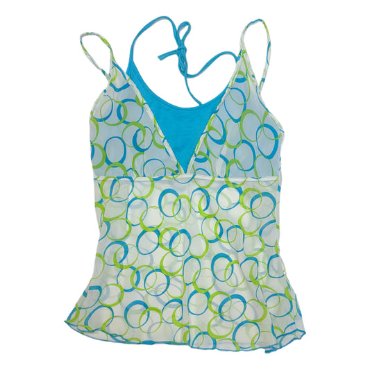 Baby blue green mesh layered cami