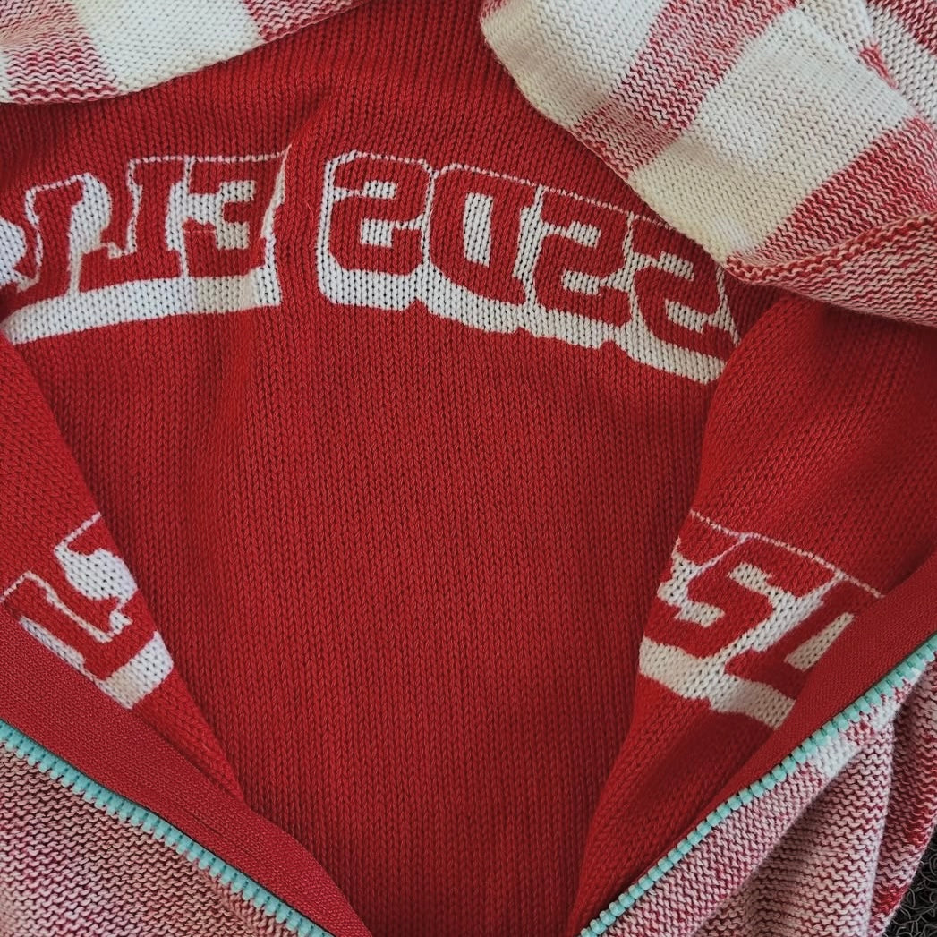 55DSL by Diesel red knitted zip jacket