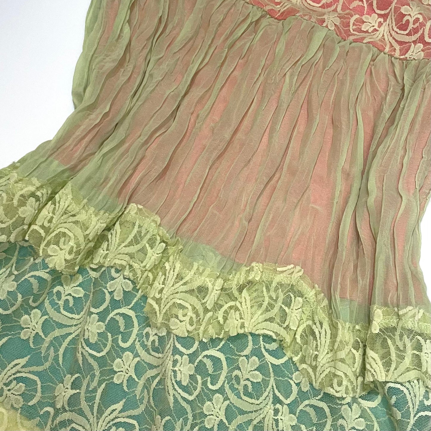 Pink mint lace cami