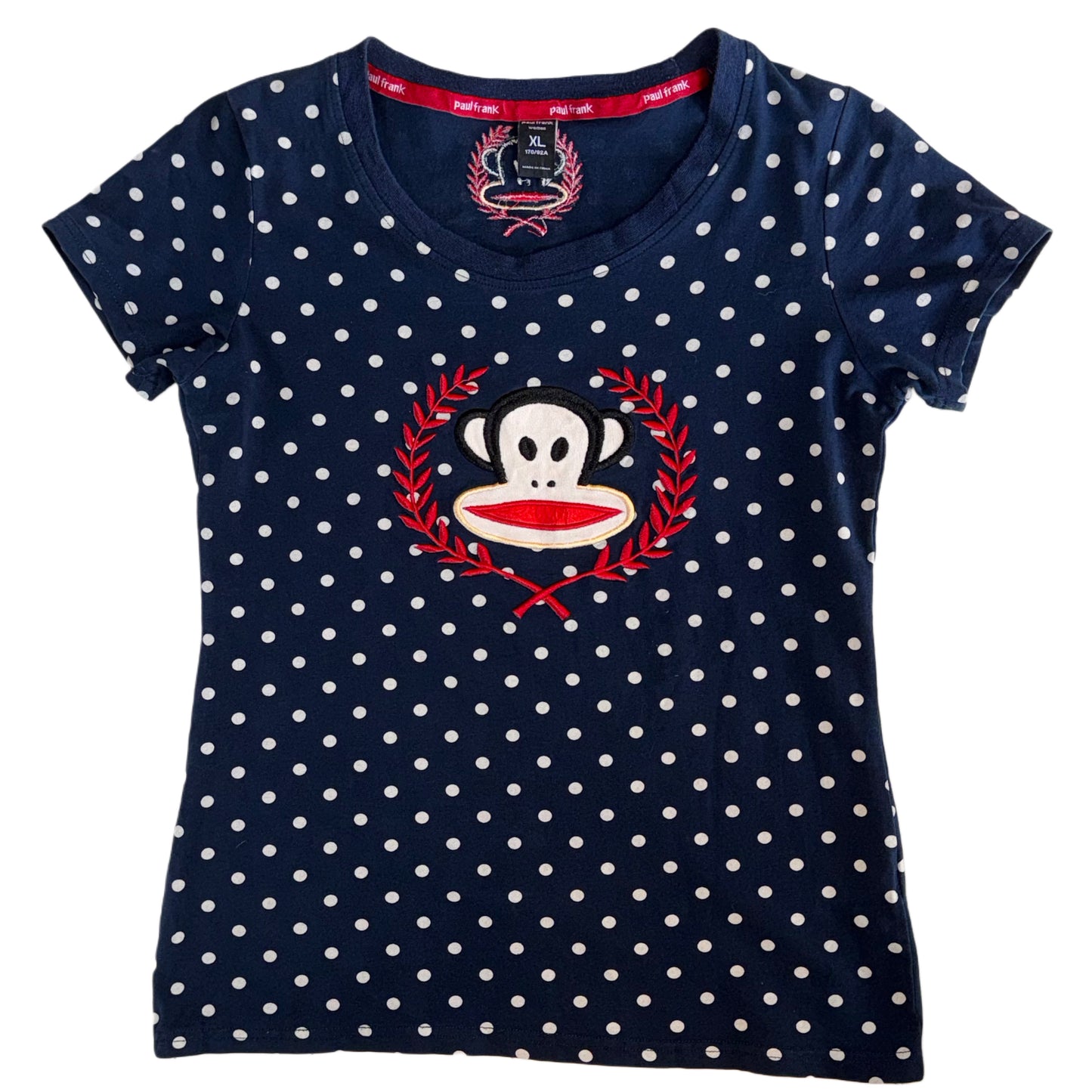 2014 Paul Frank navy polka dot top