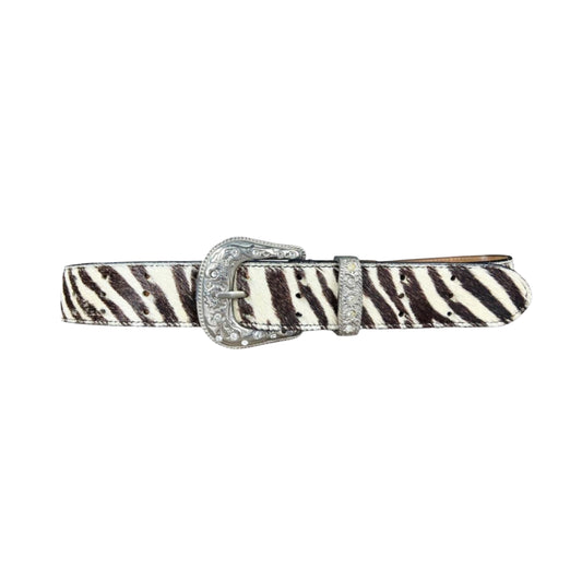 zebra leather belt