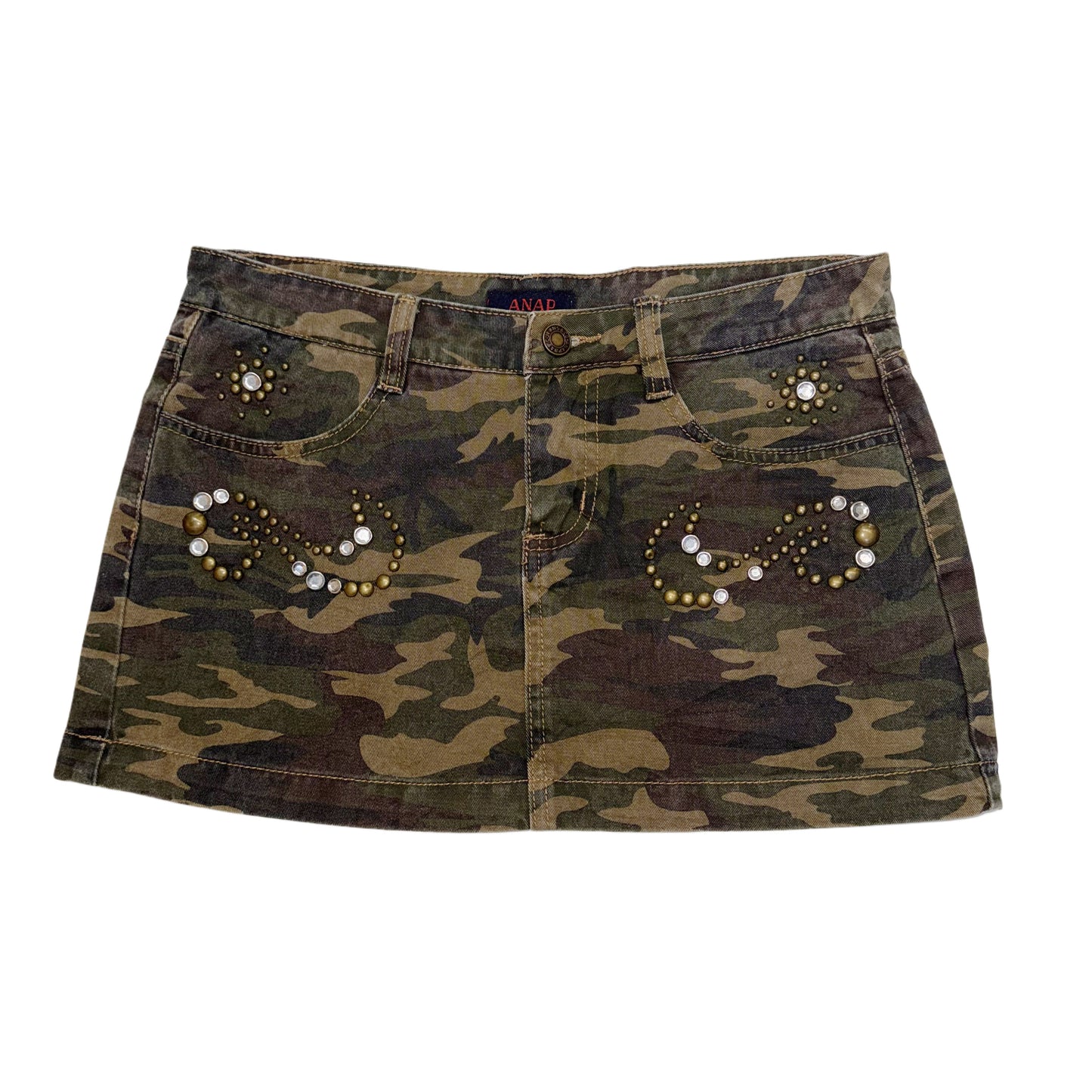 Camo rivets mini skirt