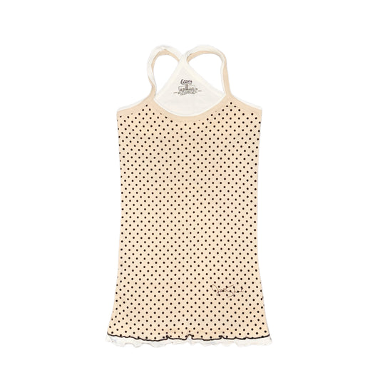 Beige white polka dot layered tank
