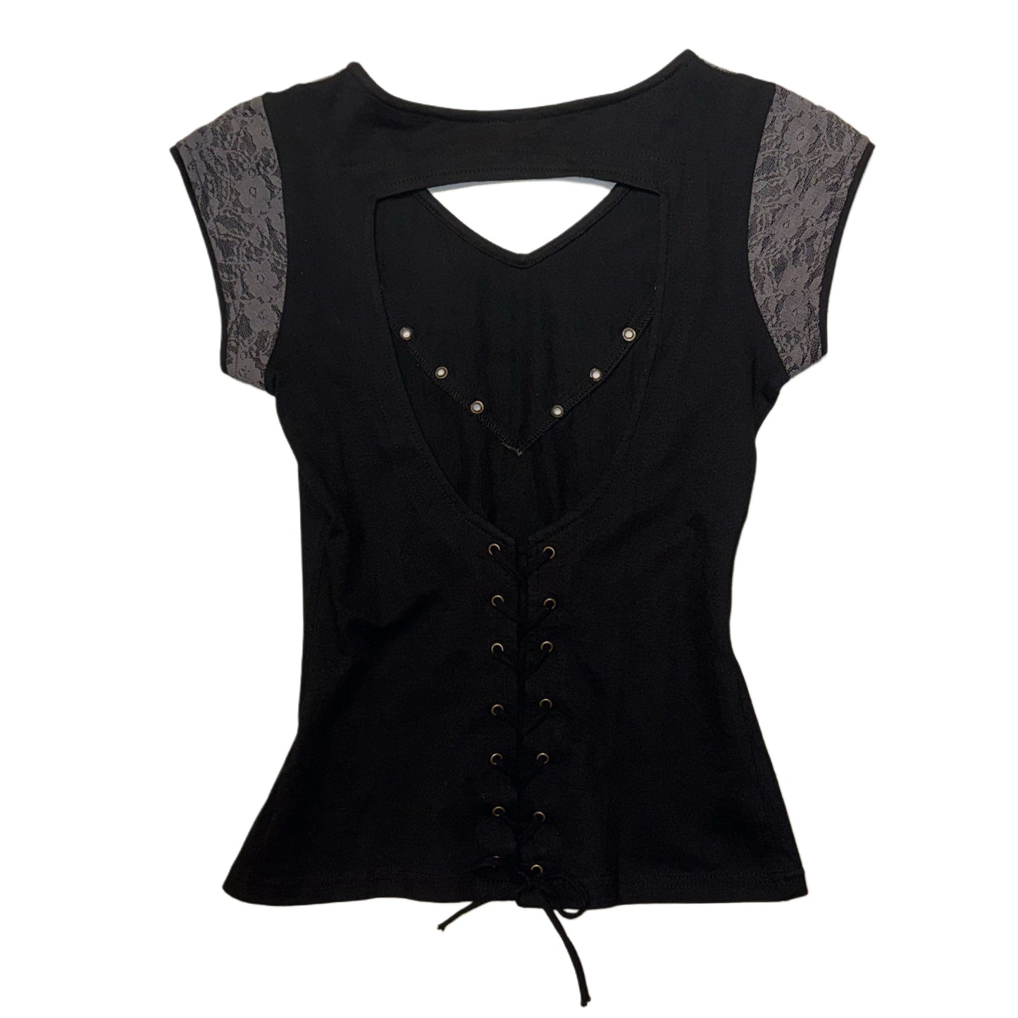 Black lace backless top