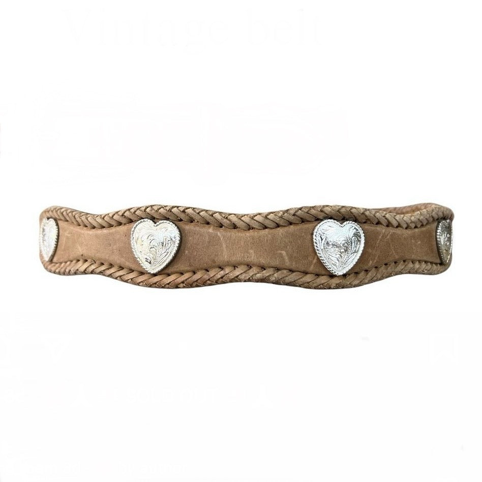 brown leather heart belt