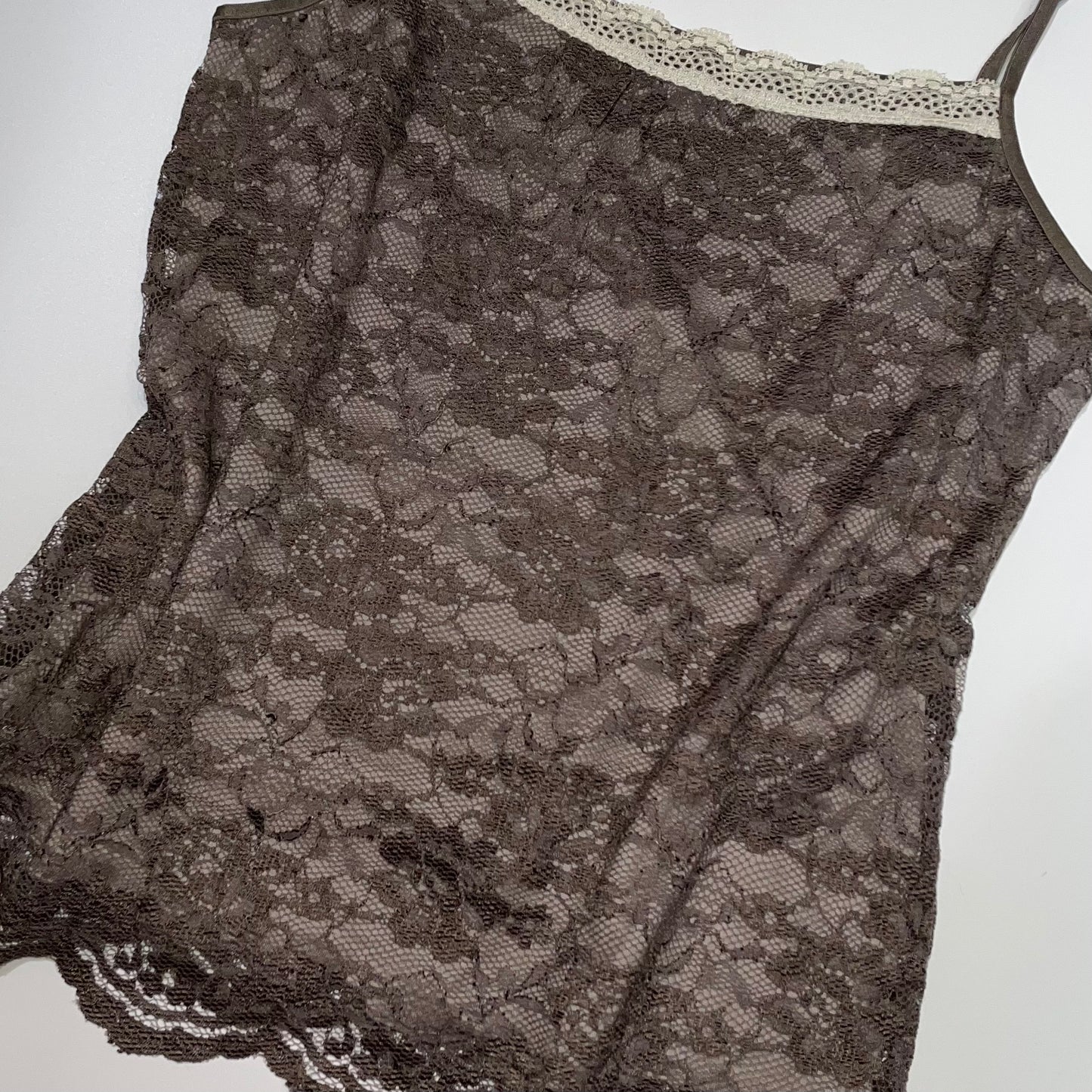 Brown lace tank