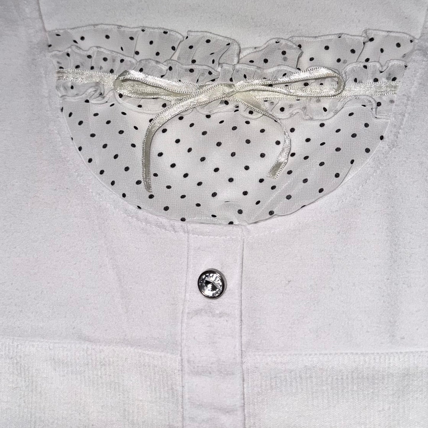 White polka dot layered top