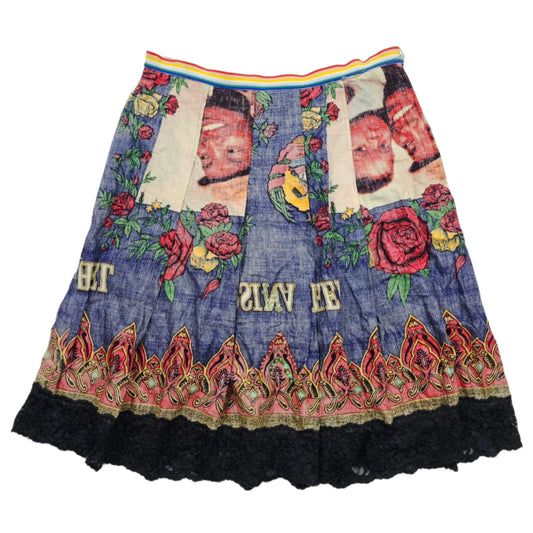 Father and son roses lace skirt