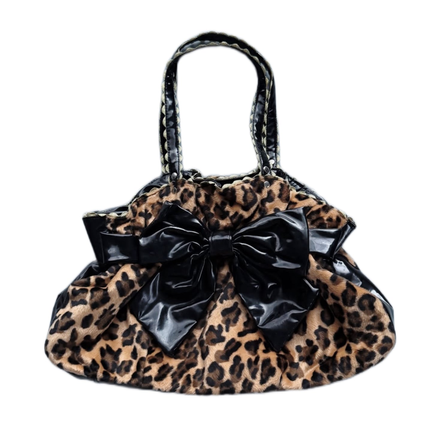 Ribbon leopard bag
