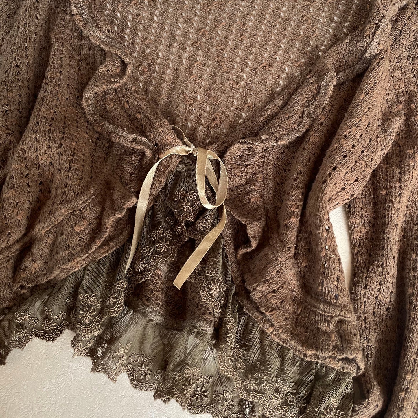 Axes brown lace cardigan