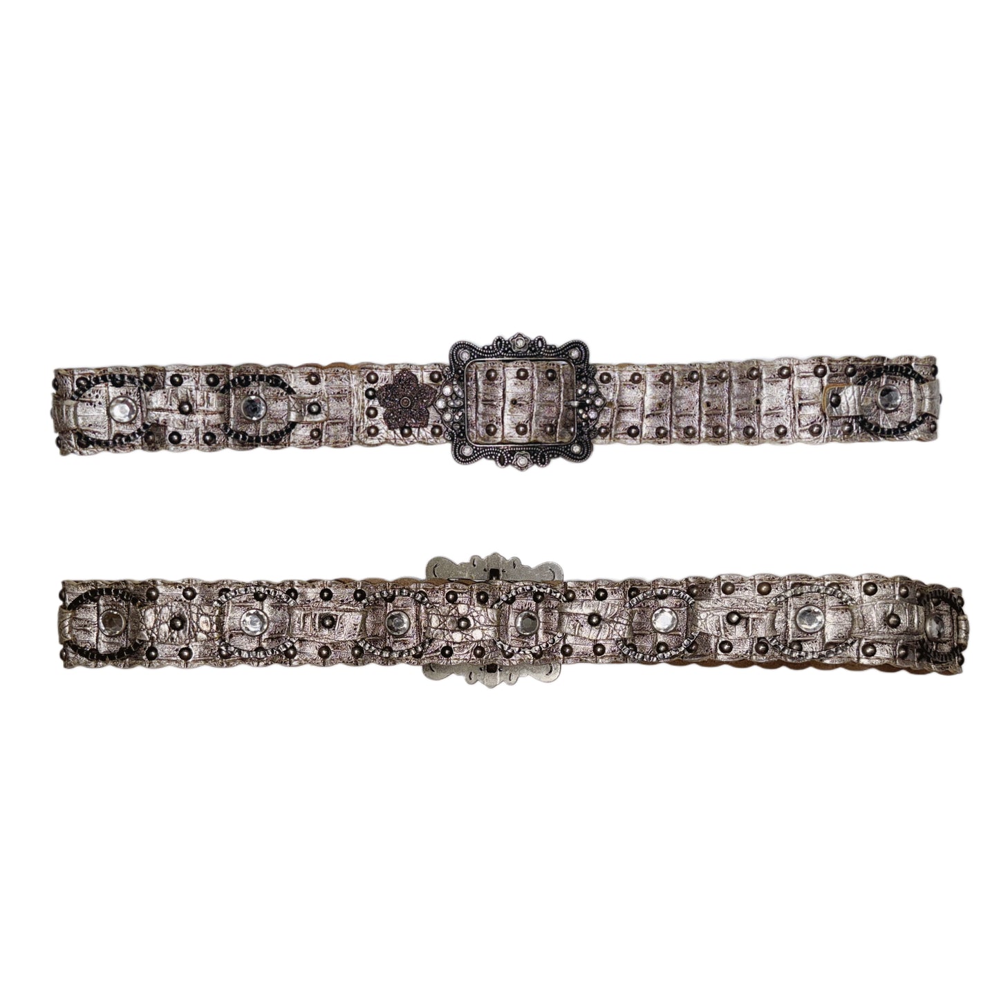 Rivet rhinestones belt