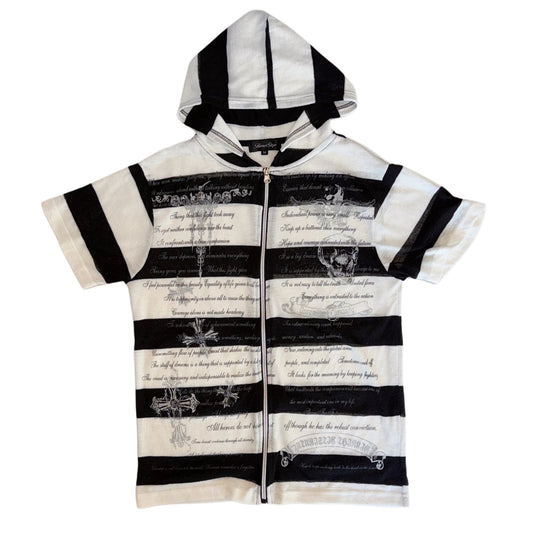 Striped gothic zip up hoodie(unisex)