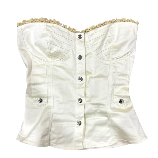 Yellow lace trim corset