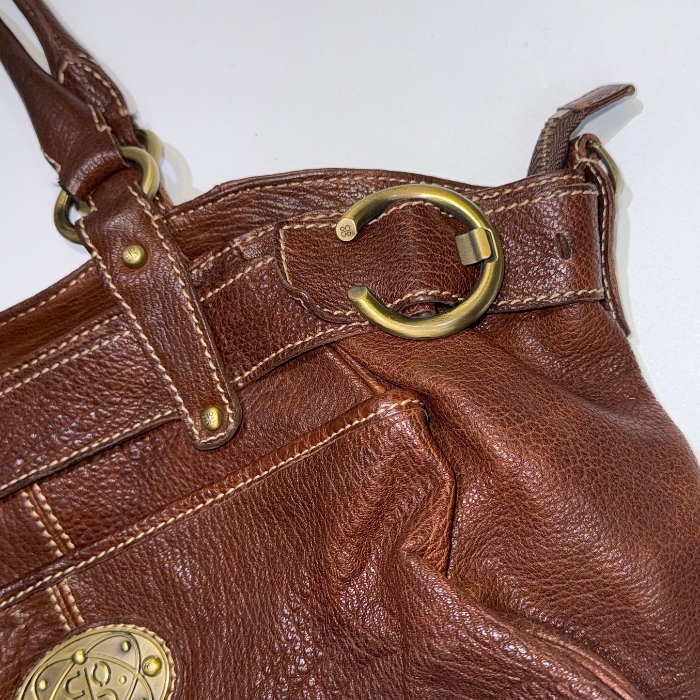2way brown leather bag with wallet